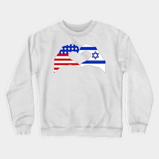 We Heart USA & Israel Patriot Flag Series Crewneck Sweatshirt